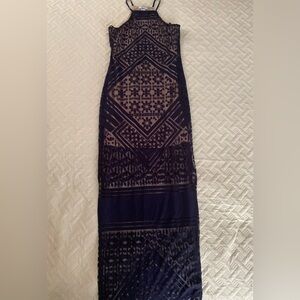 Bar III Maxi Dress Navy Blue Size Small